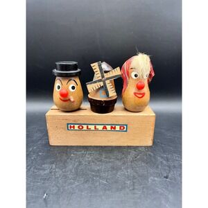 Vtg Holland Wooden Bar Tool Set Bottle Opener Corkscrew Cork Barware Dutch‎ 5"